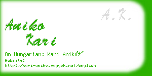 aniko kari business card